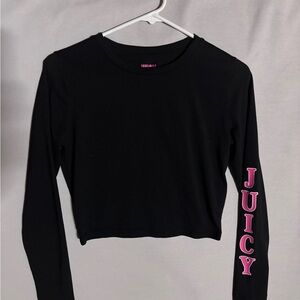 Juicy Couture Black Long Sleeve Tee with Pink Logo